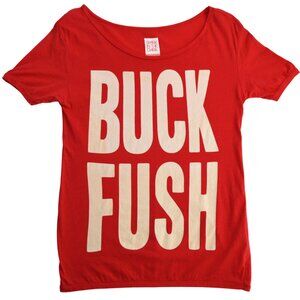 BUCK FUSH Vintage Shirt Size XS Political Red President Bush